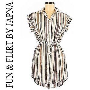 NWT JAPNA BUTTON-FRONT SHIRT DRESS